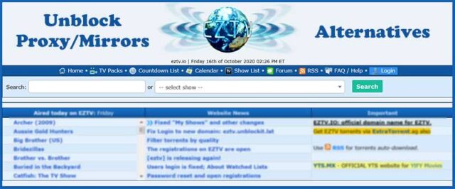 EZTV Proxy Unblock